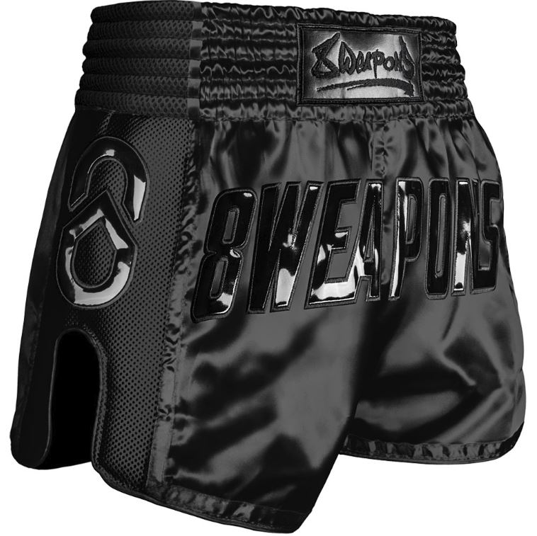 8Weapons Muay Thai Shorts Super Mesh Noir, Schwarz