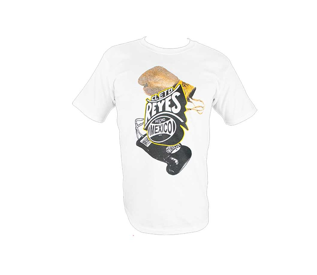 Cleto Reyes T-Shirt Logo with Boxing Shoe, White