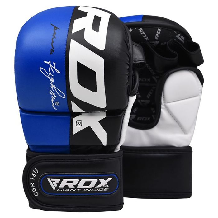 RDX MMA Gloves Sparring T6, Black-Blue