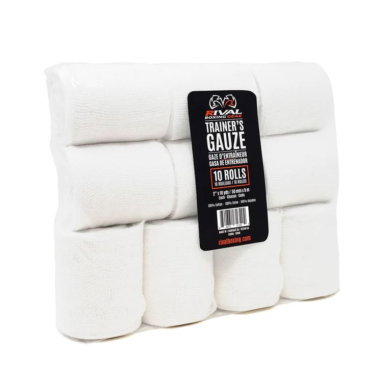 Rival Gauze Pack of 10 Rolls, White