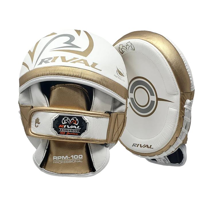 Rival Punch Mitts RPM100 Professional, White-Gold