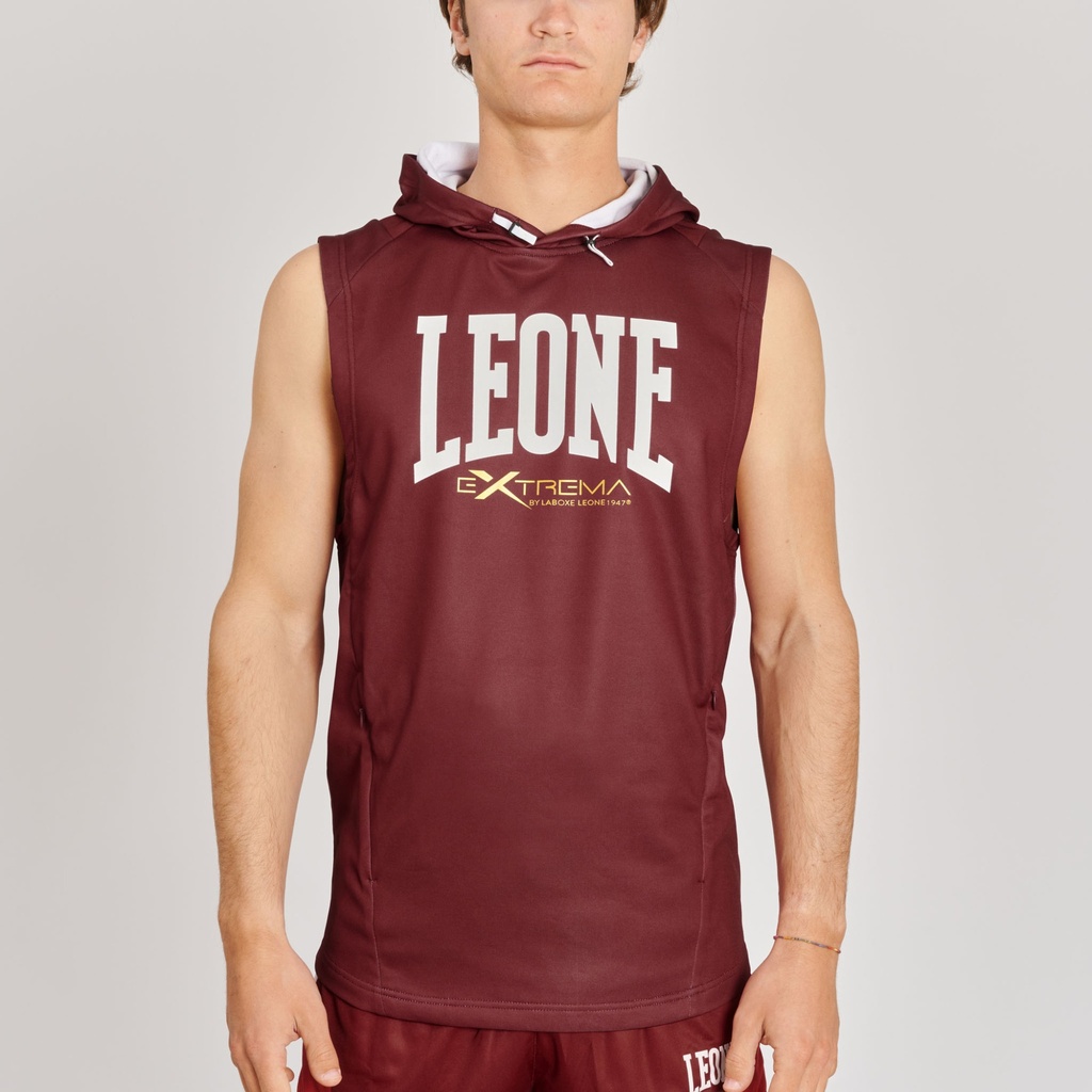 Leone Hoodie Logo Sleeveless, Red