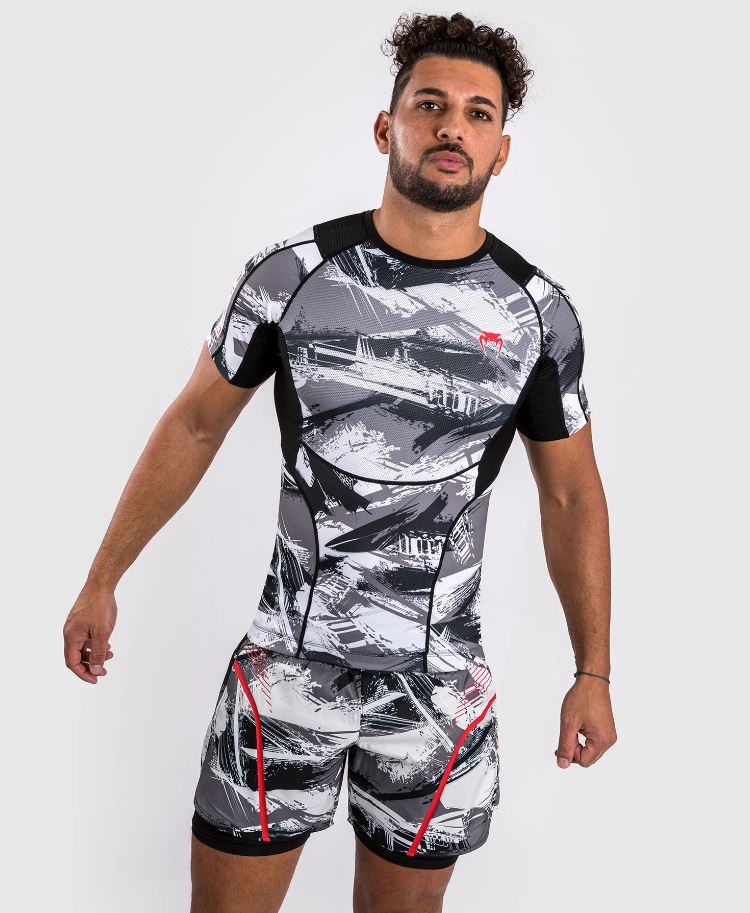 Venum Rash Guard Electron 3.0, Grau-Rot