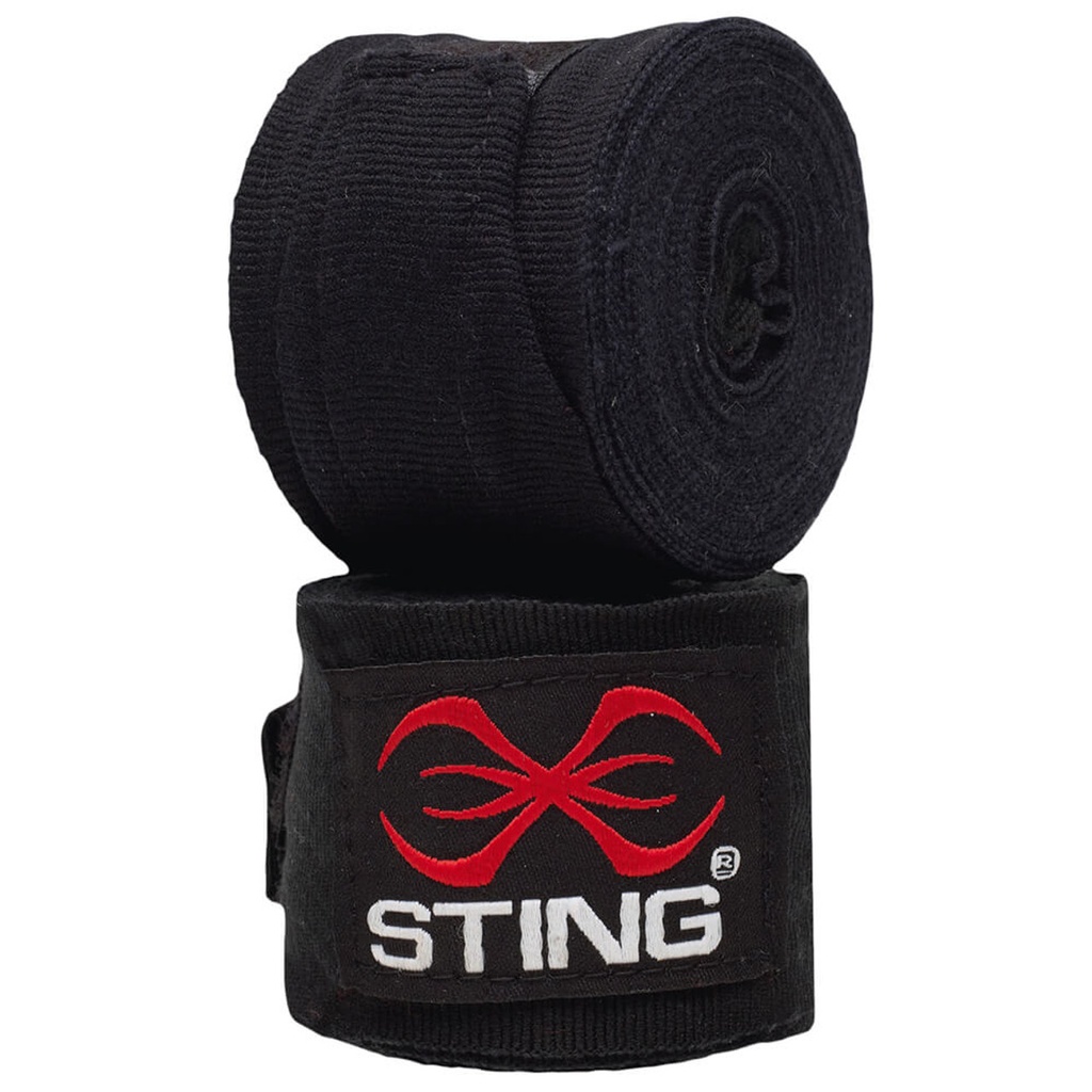 Sting Boxbandagen 4,5m Halbelastisch, Schwarz