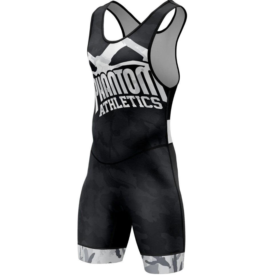 Phantom Wrestling Singlet Warfare Urban Camo, Black