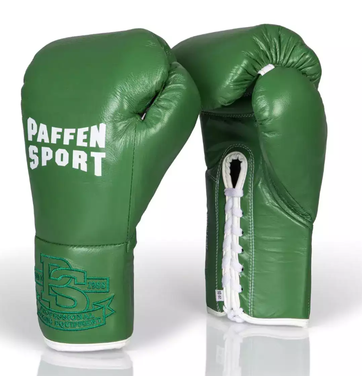 Paffen Sport Boxing Gloves Pro Classic Fight Laces, Green