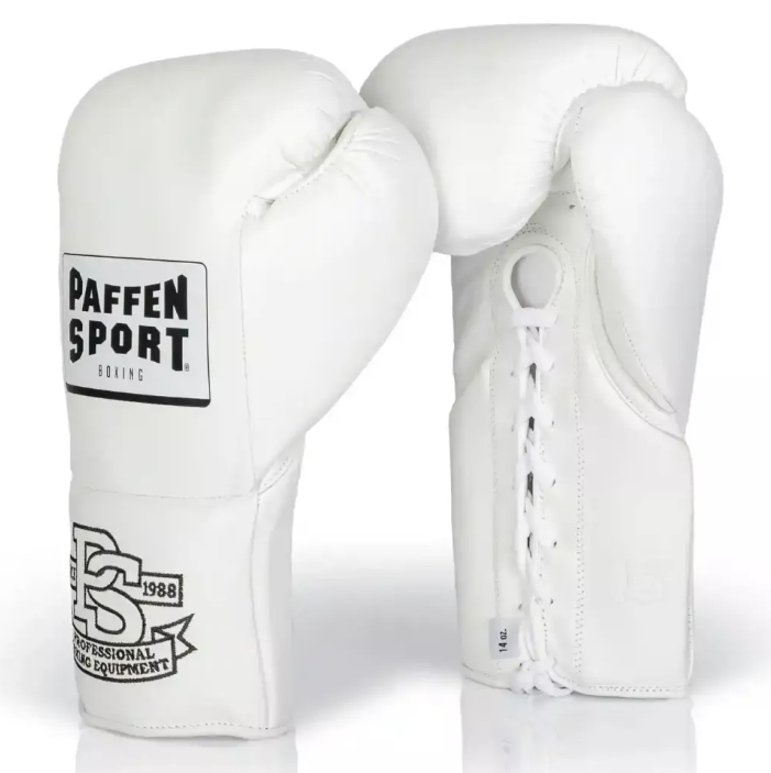 Paffen Sport Boxhandschuhe Pro Mexican Sparring mit Schnürung, Weiß