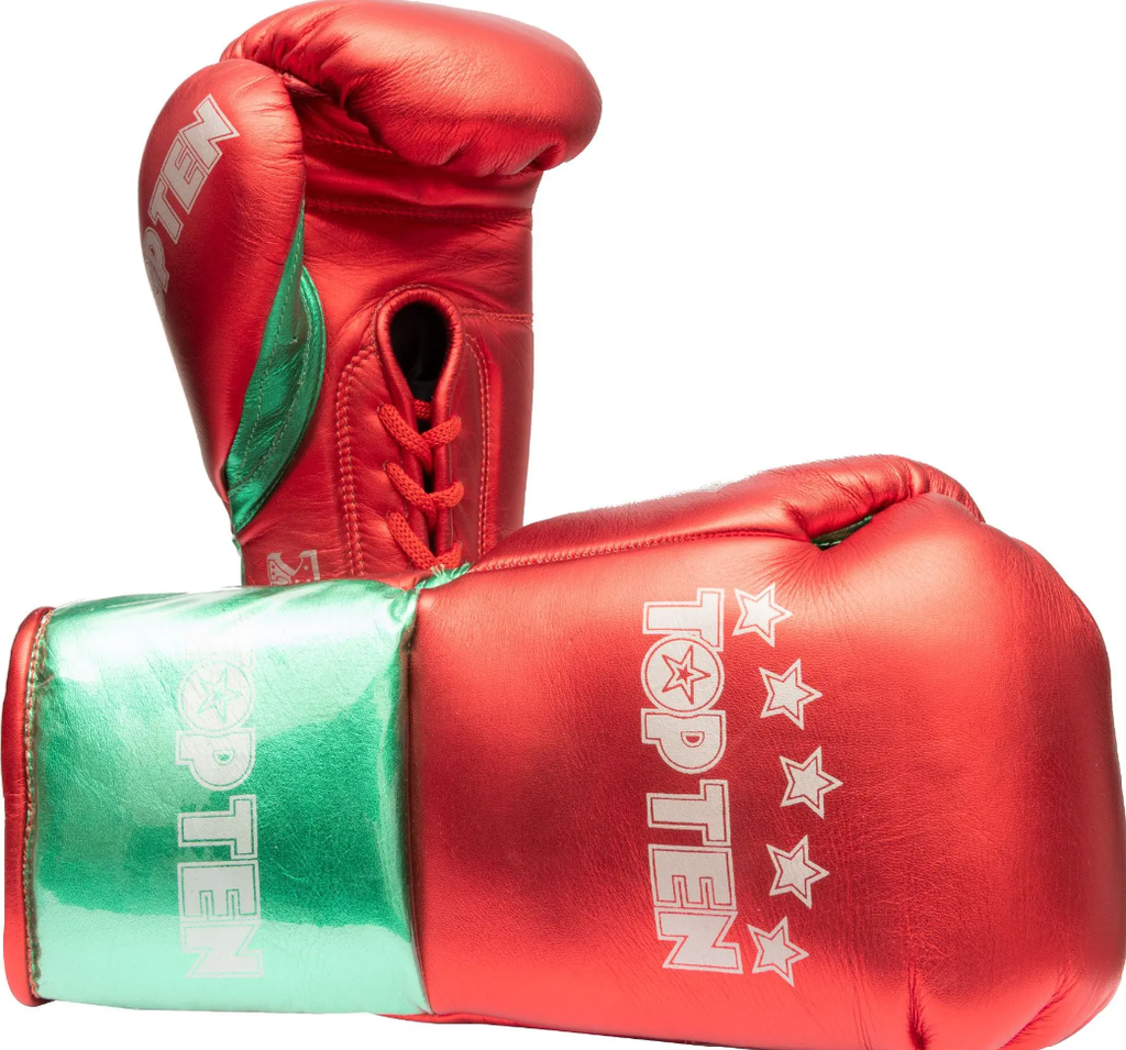 Top Ten Boxhandschuhe Pro MX Fight mit Schnürung, Rot