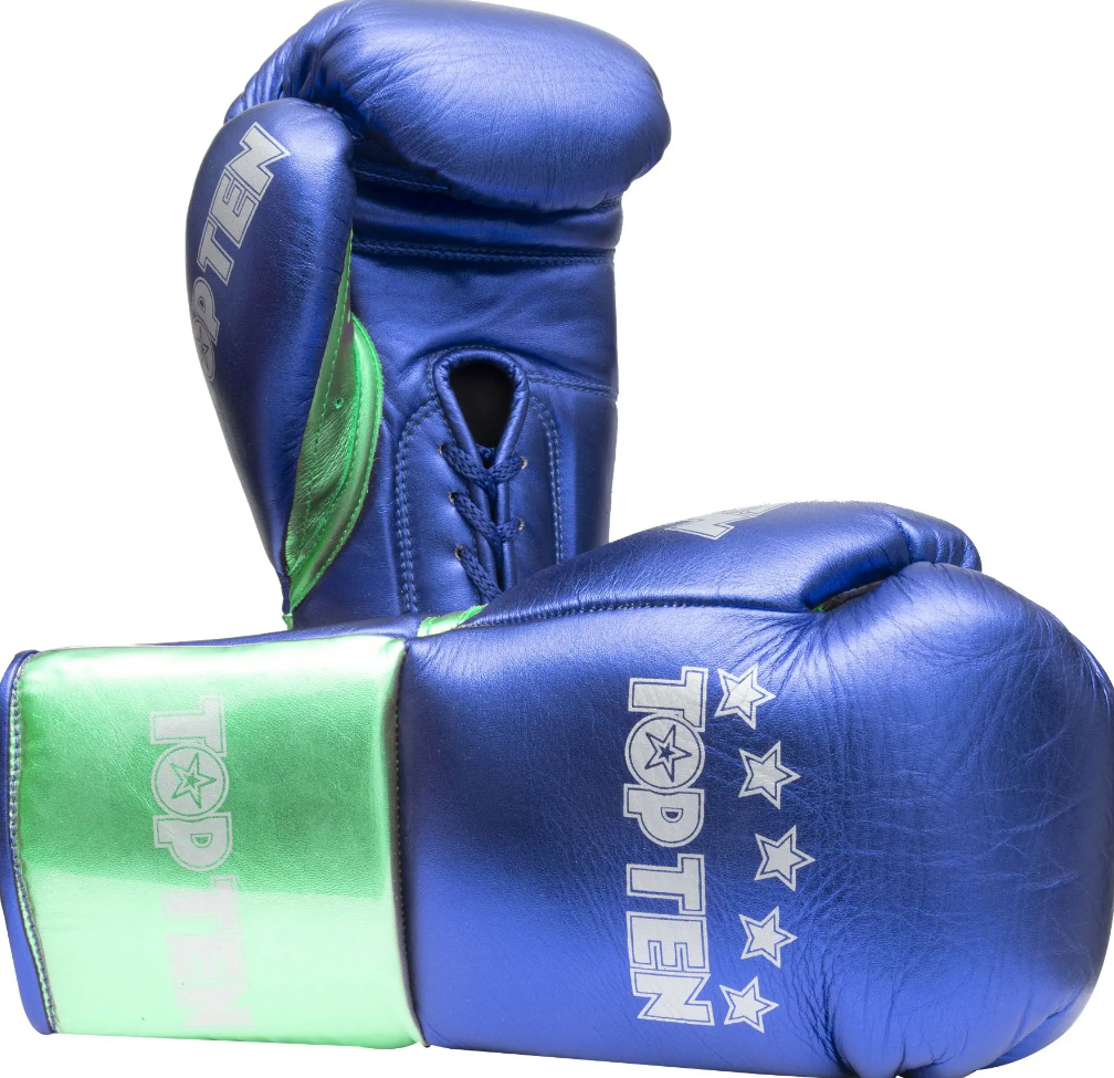 Top Ten Boxhandschuhe Pro MX Fight mit Schnürung, Blau