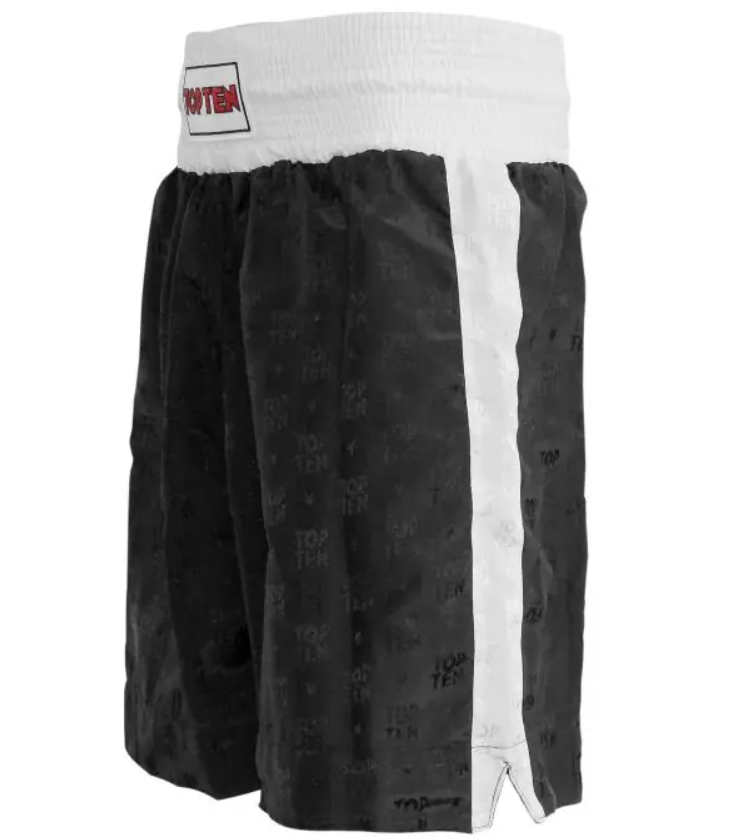 Top Ten Boxing Shorts Simple Stripe, Black