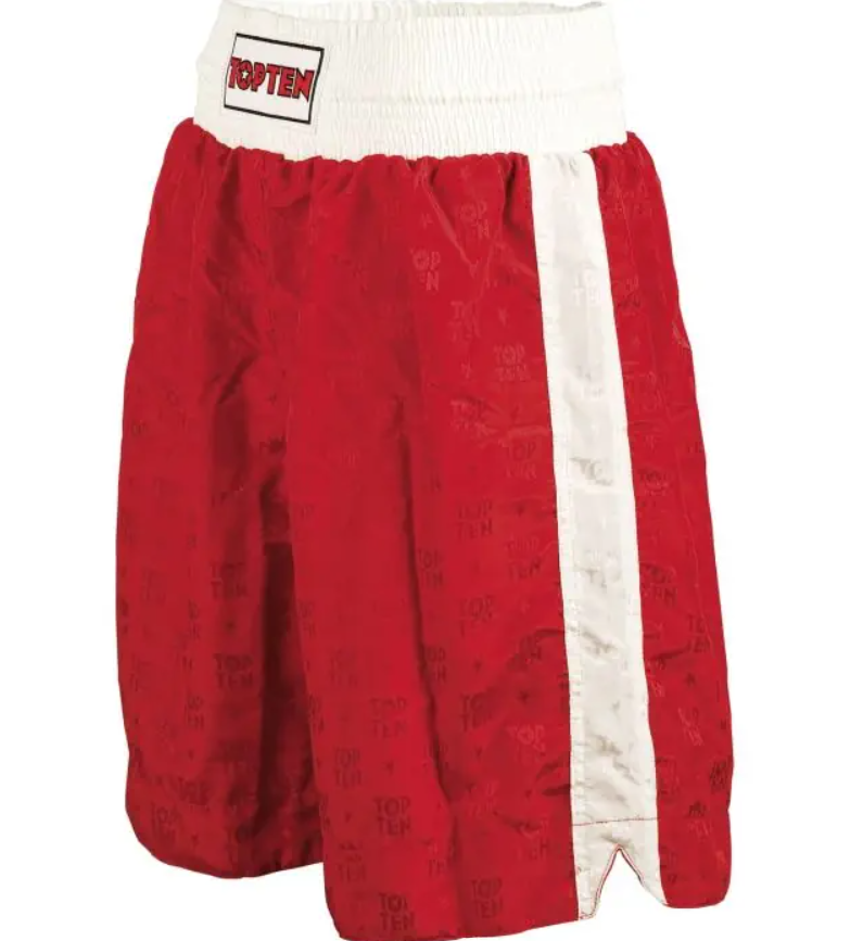 Top Ten Boxing Shorts Simple Stripe, Red