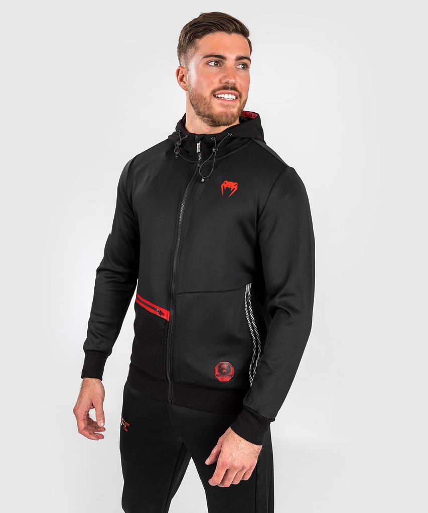 Venum Zip Hoodie UFC Adrenaline Fight Week, Black-Red