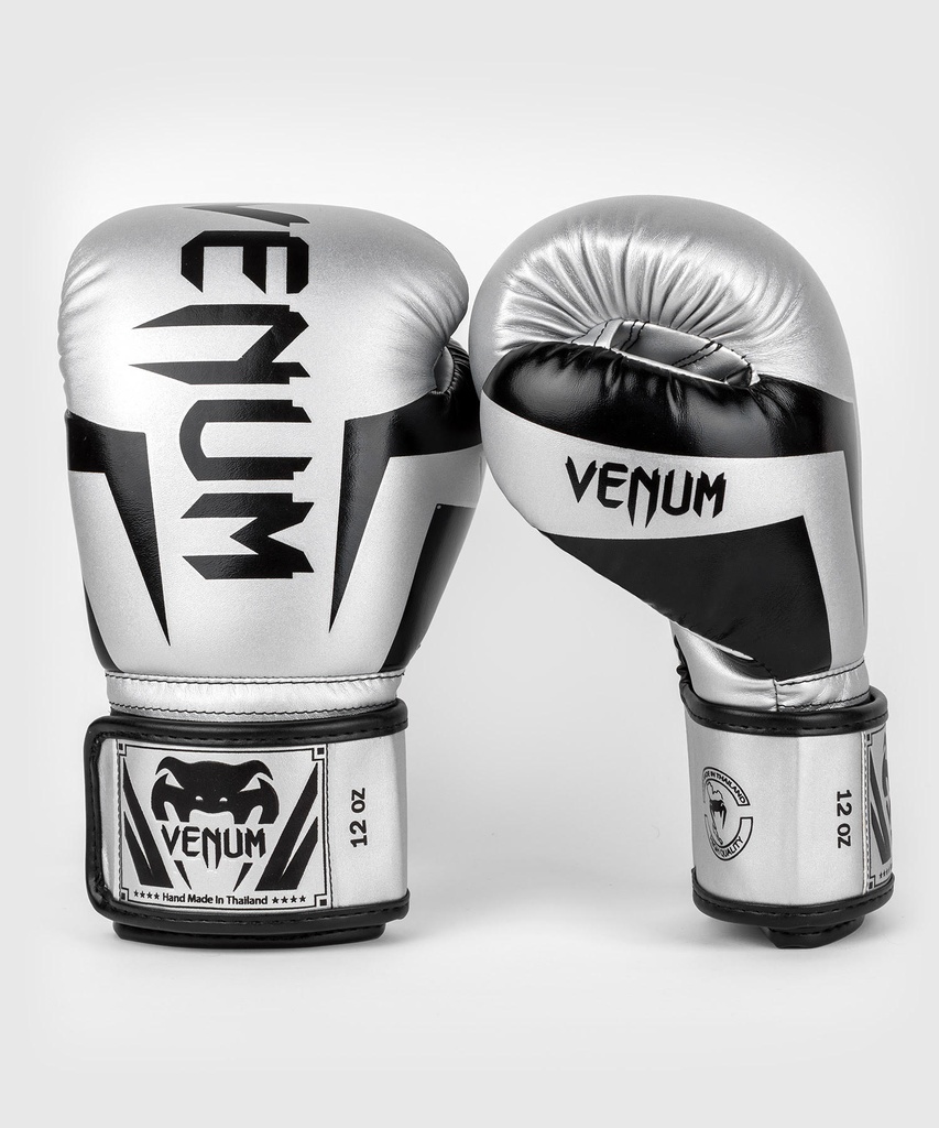 Venum Boxing Gloves Elite, Silver-Black