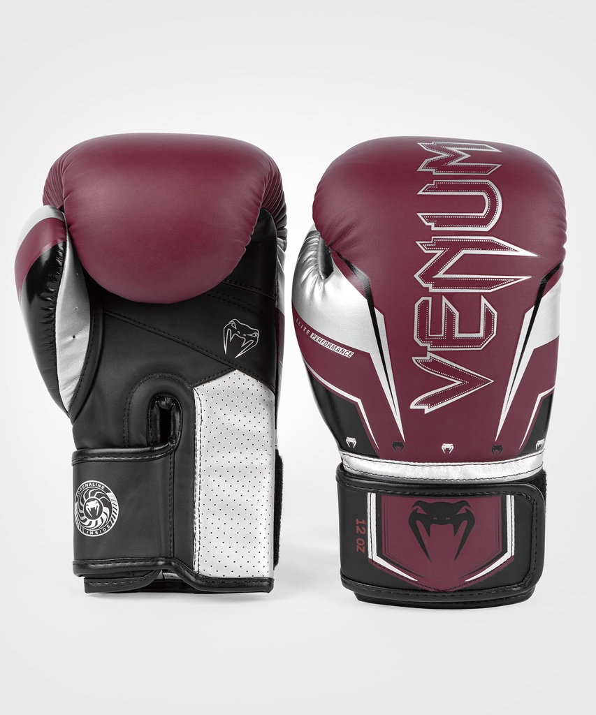 Venum Boxing Gloves Elite Evo, Burgundy-Silver