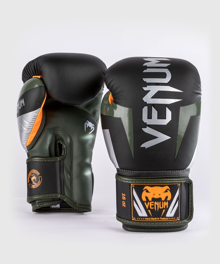 Venum Boxing Gloves Elite, Black-Khaki