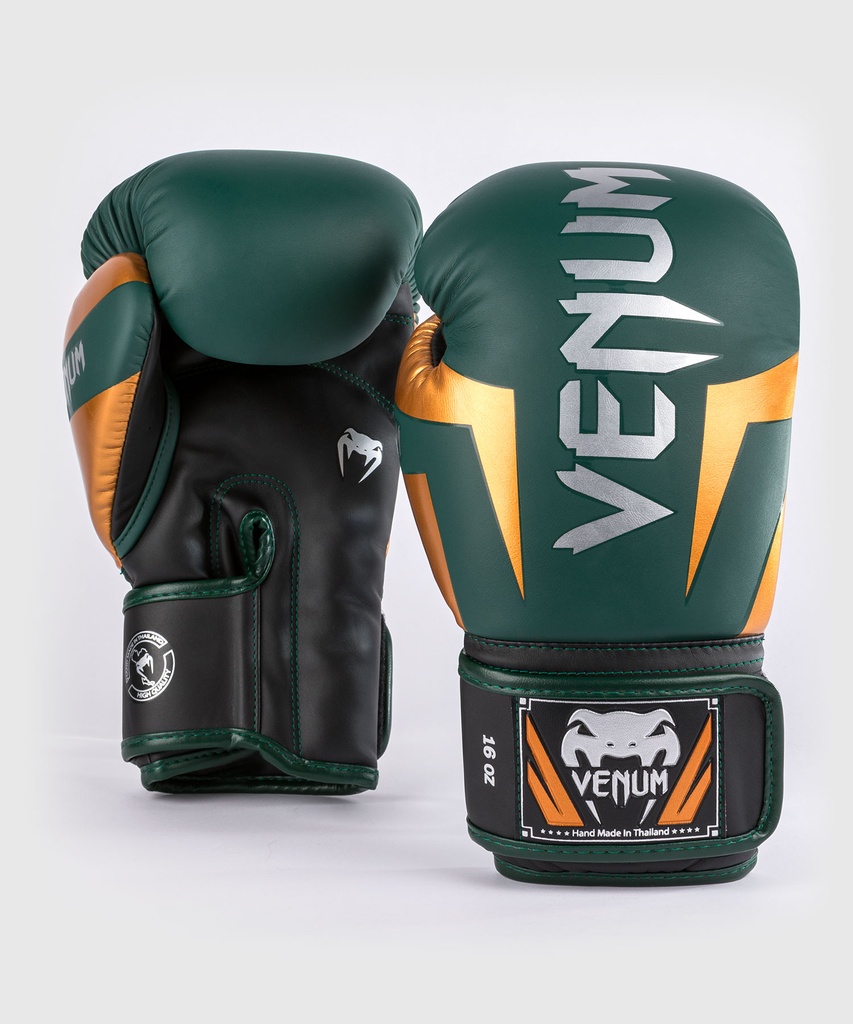 Venum Boxing Gloves Elite, Green-Bronze