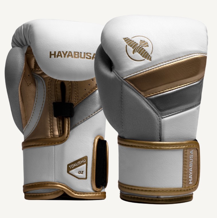 Hayabusa Boxing Gloves T3 Kids, White-Gold