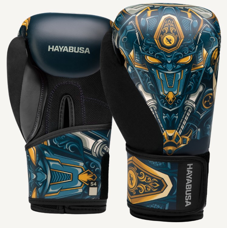 Hayabusa Boxing Gloves S4 Youth Epic Robot, Black-Blue