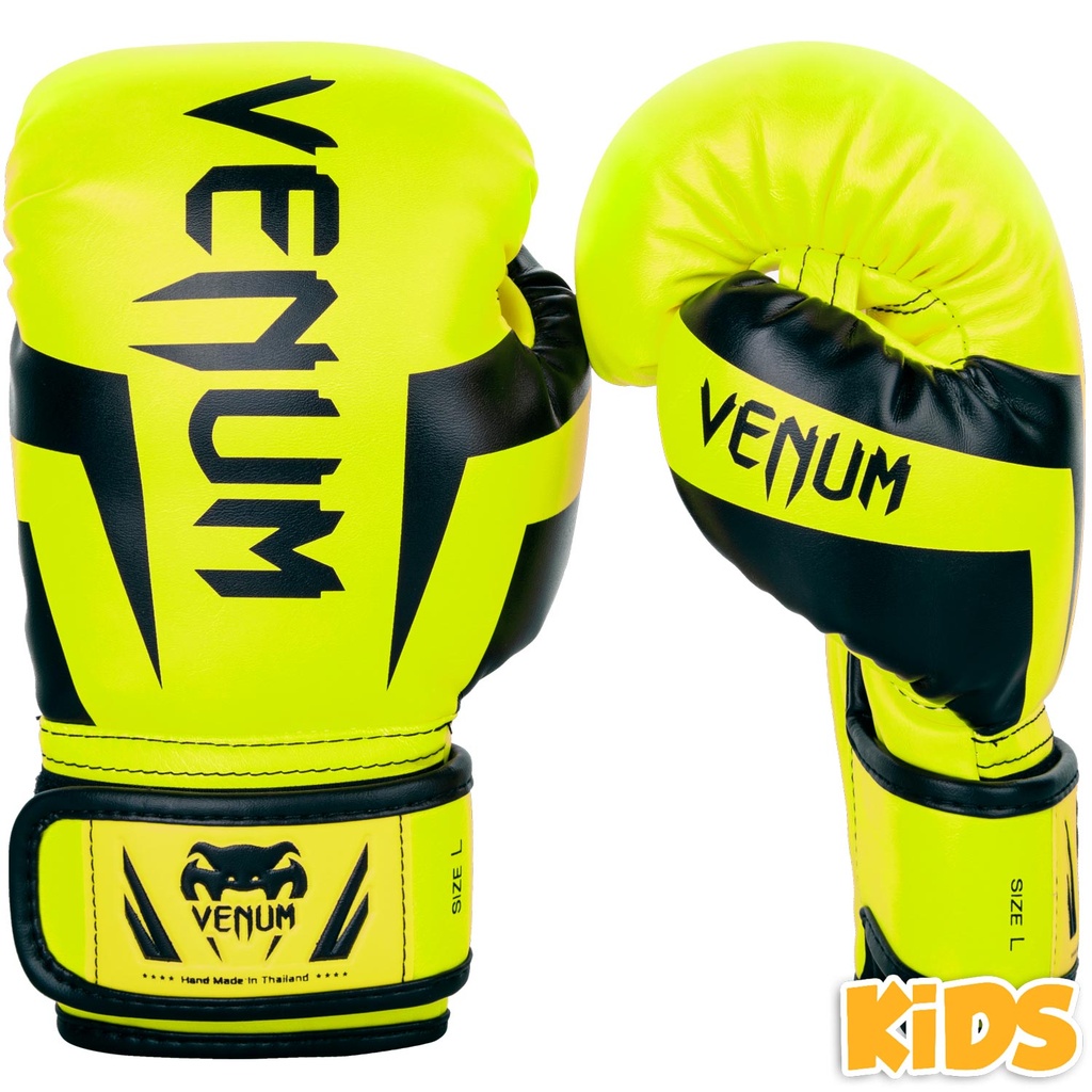 Venum Boxing Gloves Elite Kids, Neon Yellow