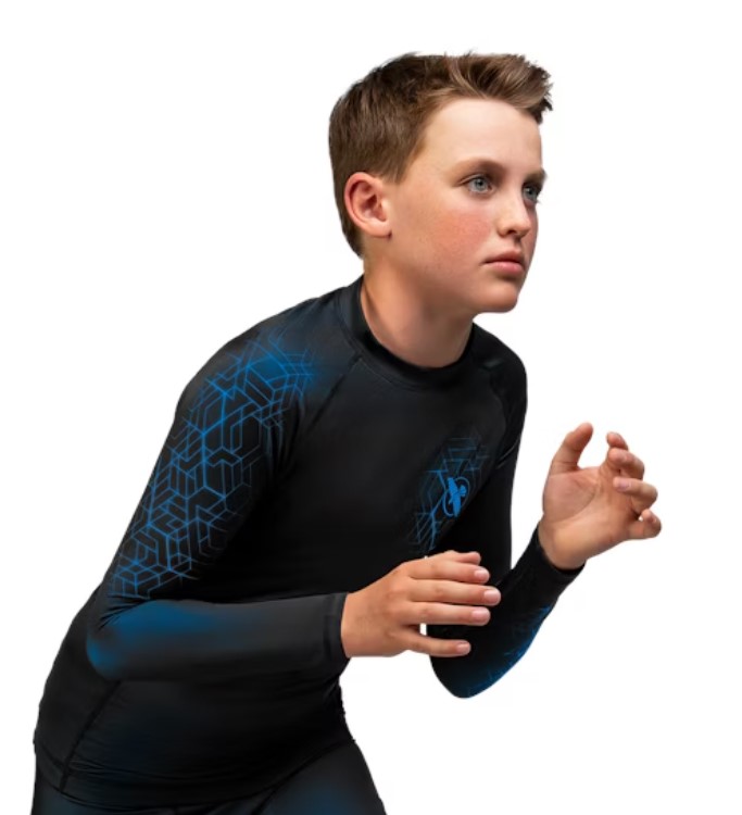 Hayabusa Rash Guard Geo Kids, Schwarz-Blau