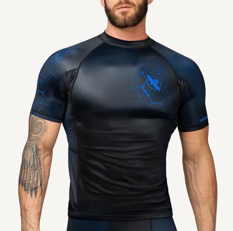 Hayabusa Rash Guard Geo, Schwarz-Blau