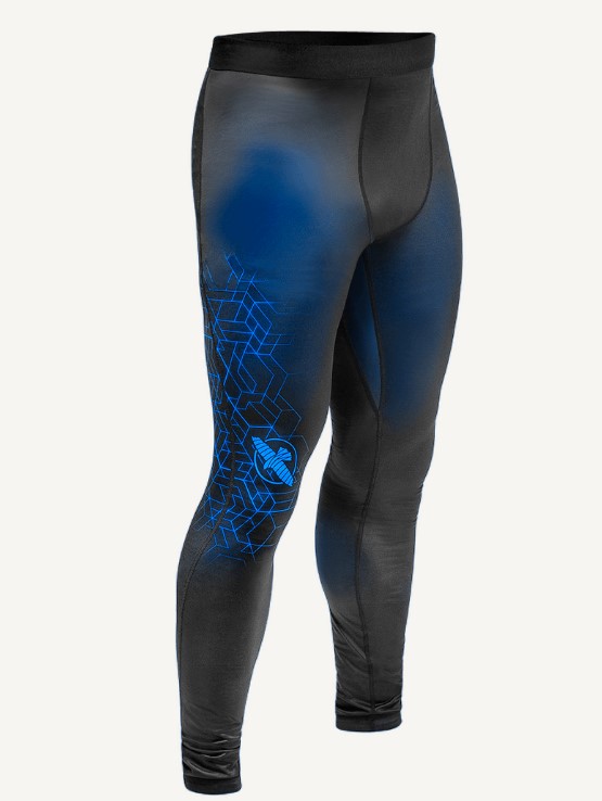 Hayabusa Compression Pants Geo, Schwarz-Blau