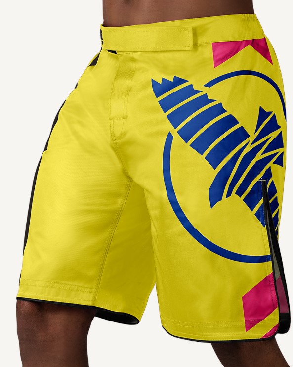 Hayabusa Fight Shorts Icon, Yellow-Blue