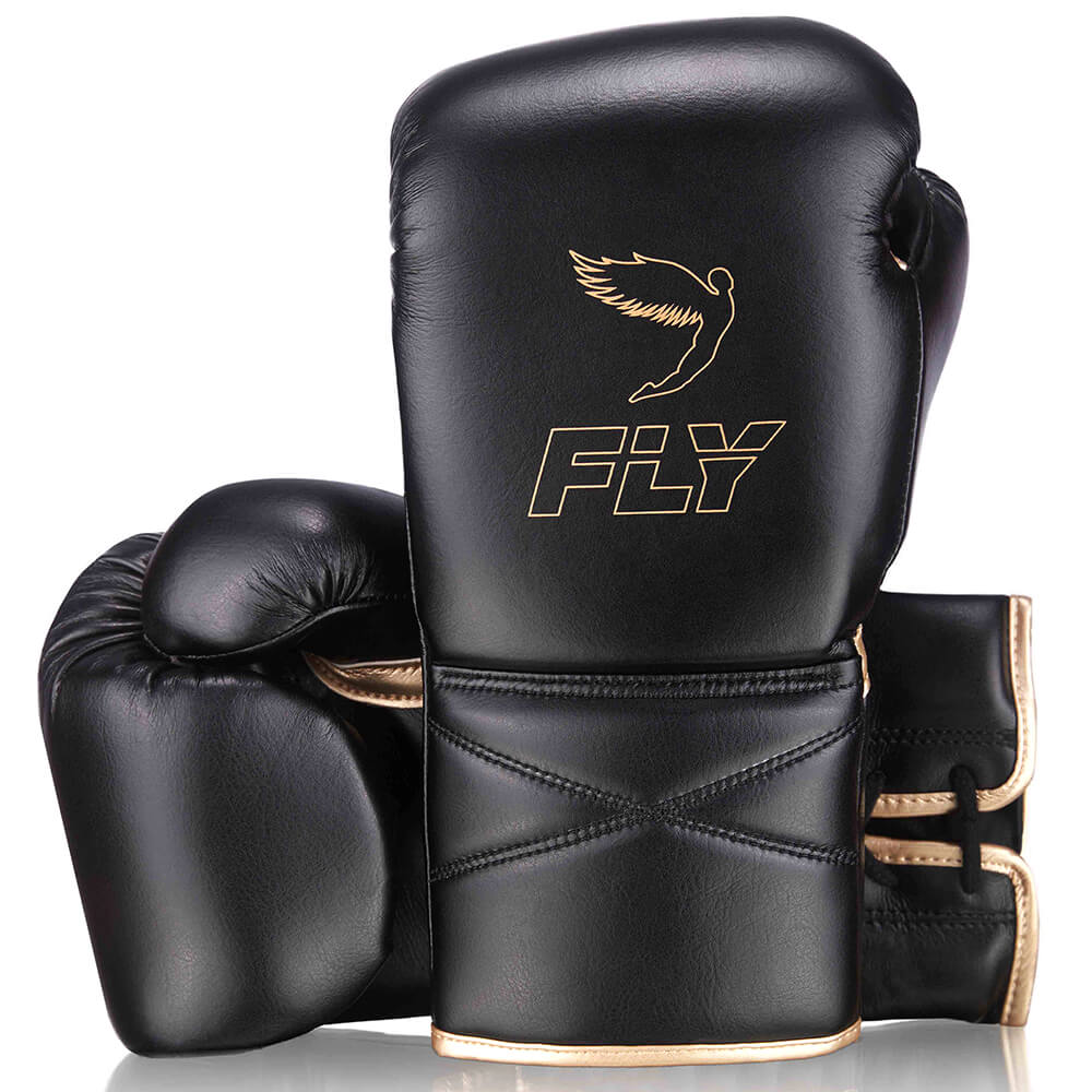 Fly Boxing Gloves Superlace X, Black-Gold