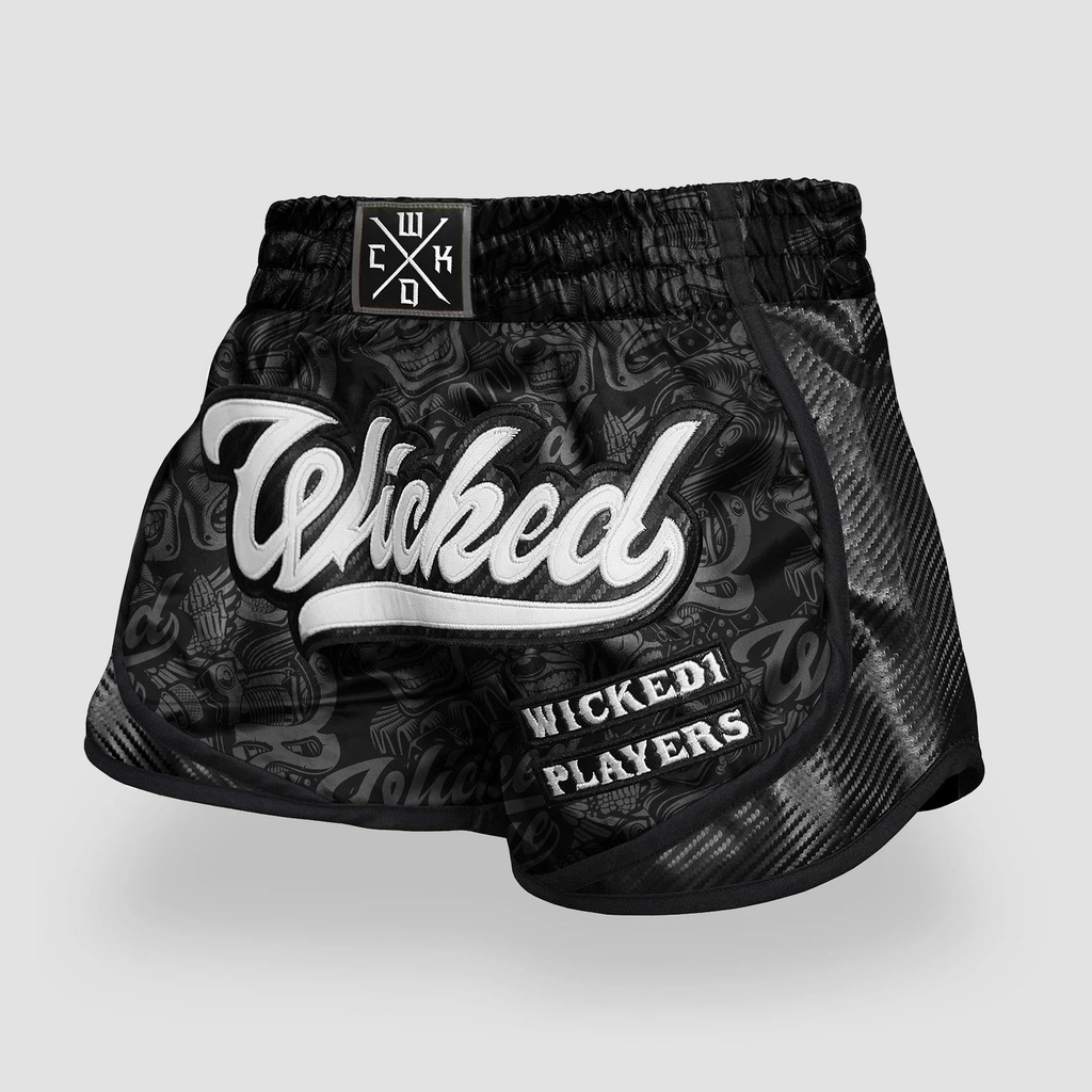 Wicked One Muay Thai Shorts Squad Player, Schwarz