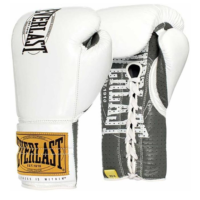 Everlast Boxing Gloves 1910 Pro Fight, White