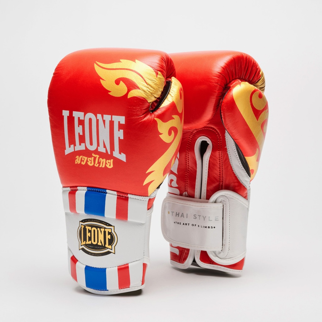 Leone Boxhandschuhe Thai Style, Rot-Gold