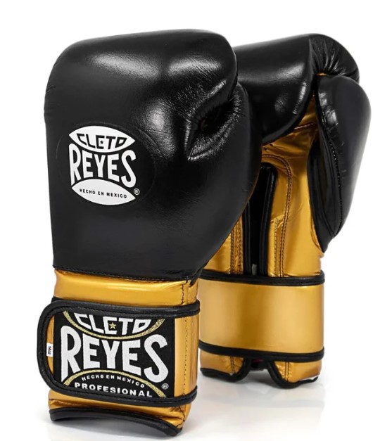 Cleto Reyes Boxing Gloves Training Velcro, Black-Gold