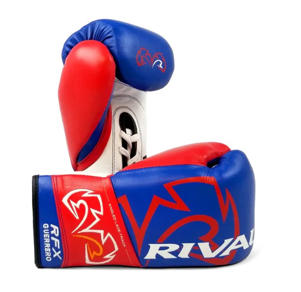 Rival Boxhandschuhe RFX-Guerrero Pro Fight HDE-F mit Schnürung, Blau-Rot-Weiß