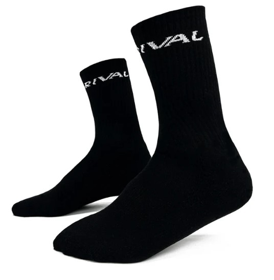 Rival Socken Crew 3-er Pack, Schwarz