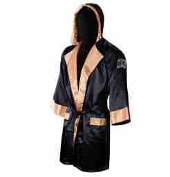 Cleto Reyes Boxing Robe with Hood, Black-Gold