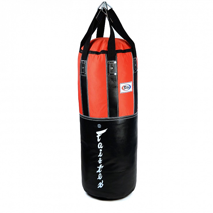 Fairtex Boxsack HB3 XL 105x40cm Ungefüllt, Schwarz-Rot