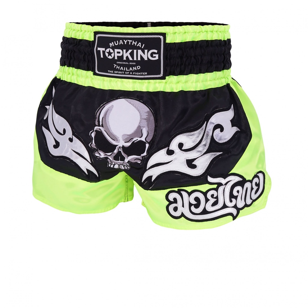 Top King Muay Thai Shorts TKTBS-222, Black-Green