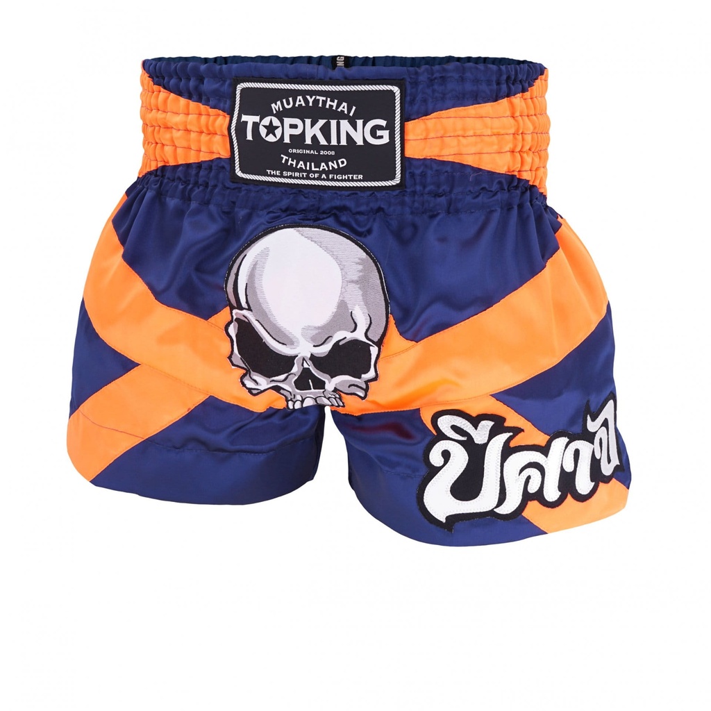 Top King Muay Thai Shorts TKTBS-242, Blue-Orange