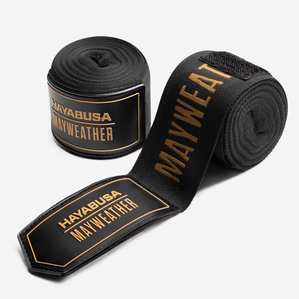 Hayabusa Hand Wraps Mayweather Deluxe 4,5m Not Elastic, Black-Gold