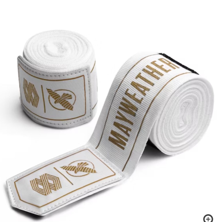 Hayabusa Hand Wraps Mayweather Stretch 4,5m Semi-Elastic, White-Gold