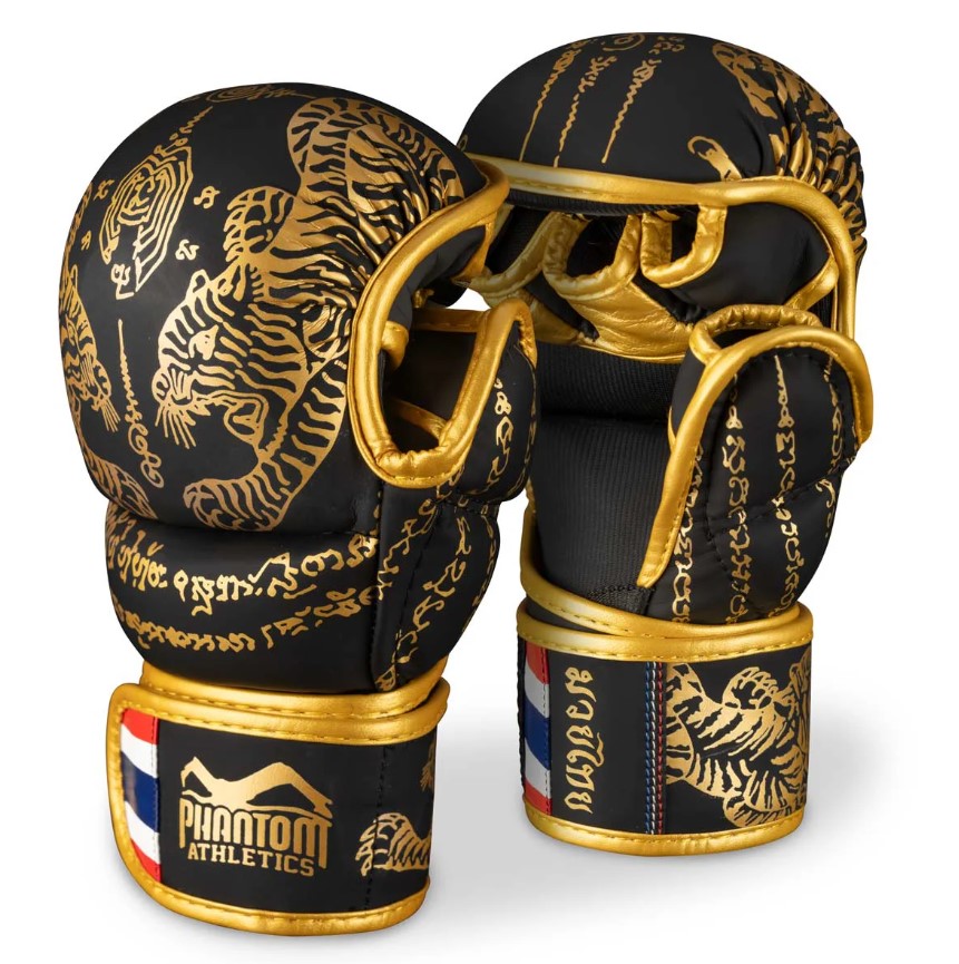 Phantom MMA Gloves Sparring Muay Thai LE, Black-Gold