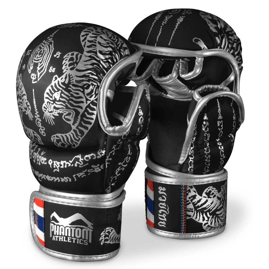 Phantom MMA Handschuhe Sparring Muay Thai LE, Schwarz-Silber