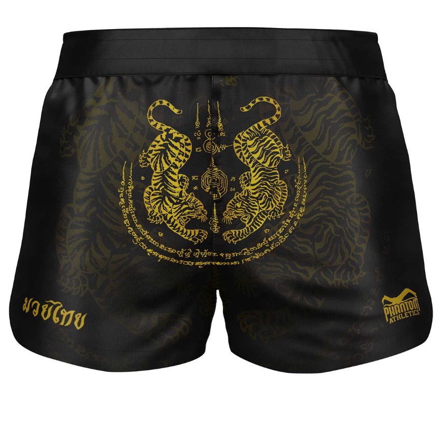 Phantom Fight Shorts Fusion Muay Thai, Black-Gold