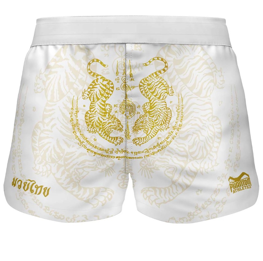 Phantom Fight Shorts Fusion Muay Thai, White-Gold