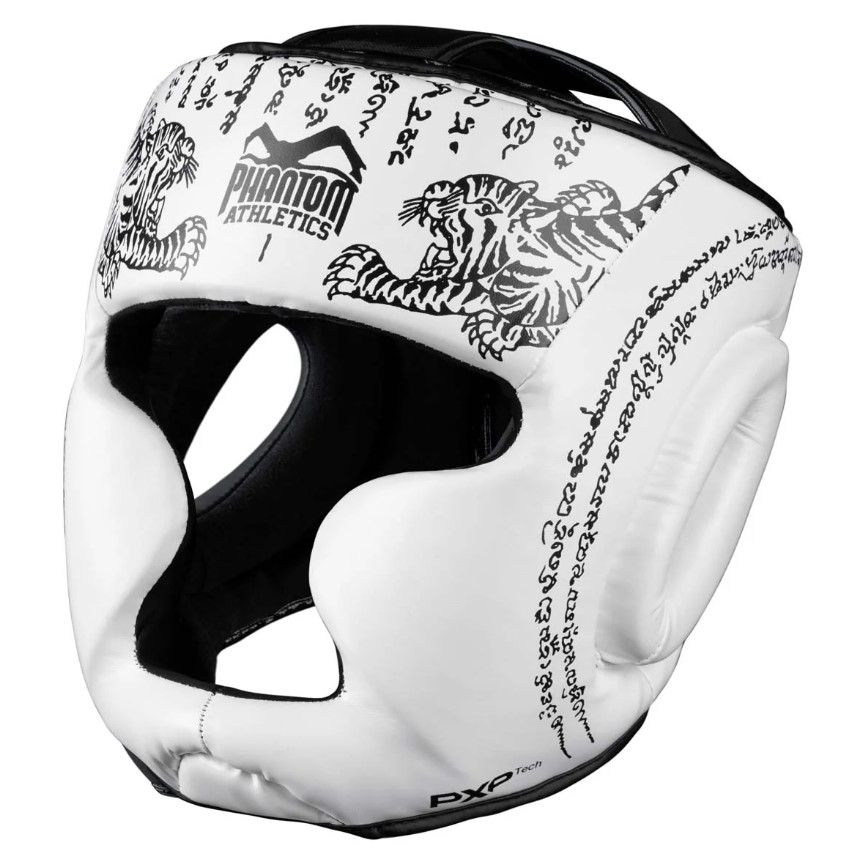 Phantom Head Guard Muay Thai, White-Black