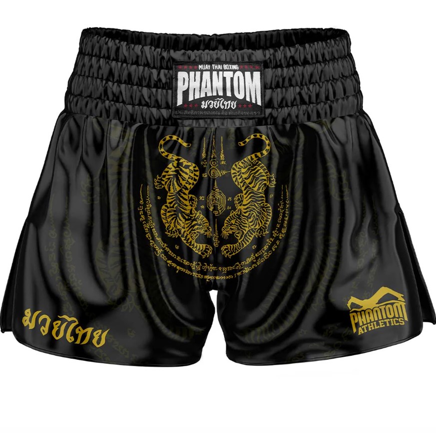 Phantom Muay Thai Shorts Sak Yant, Black-Gold