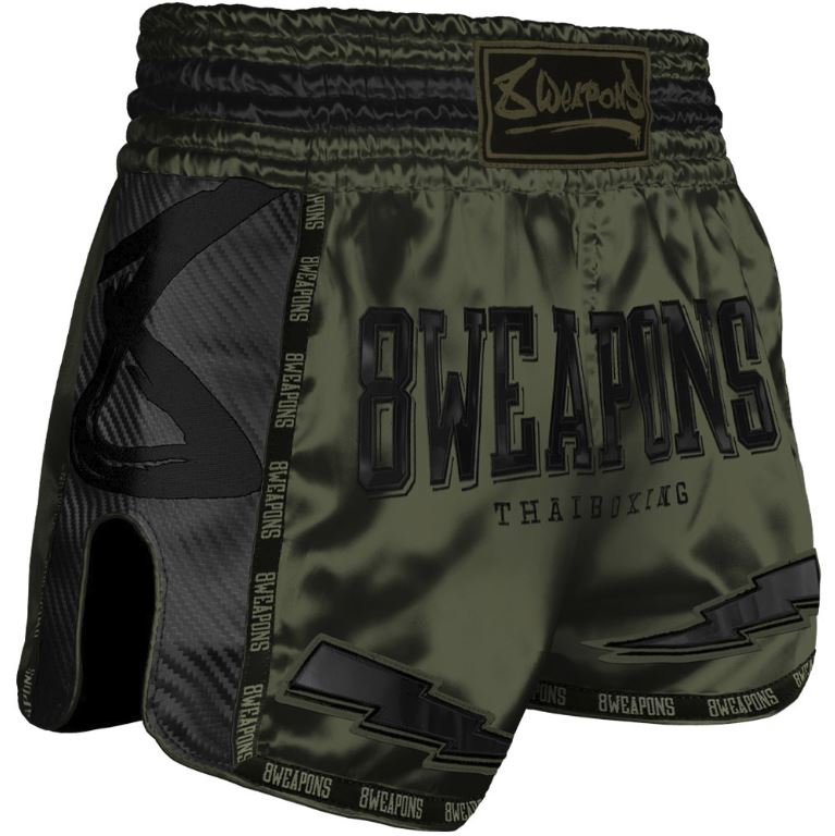 8Weapons Muay Thai Shorts Carbon Underworld Olive, Green