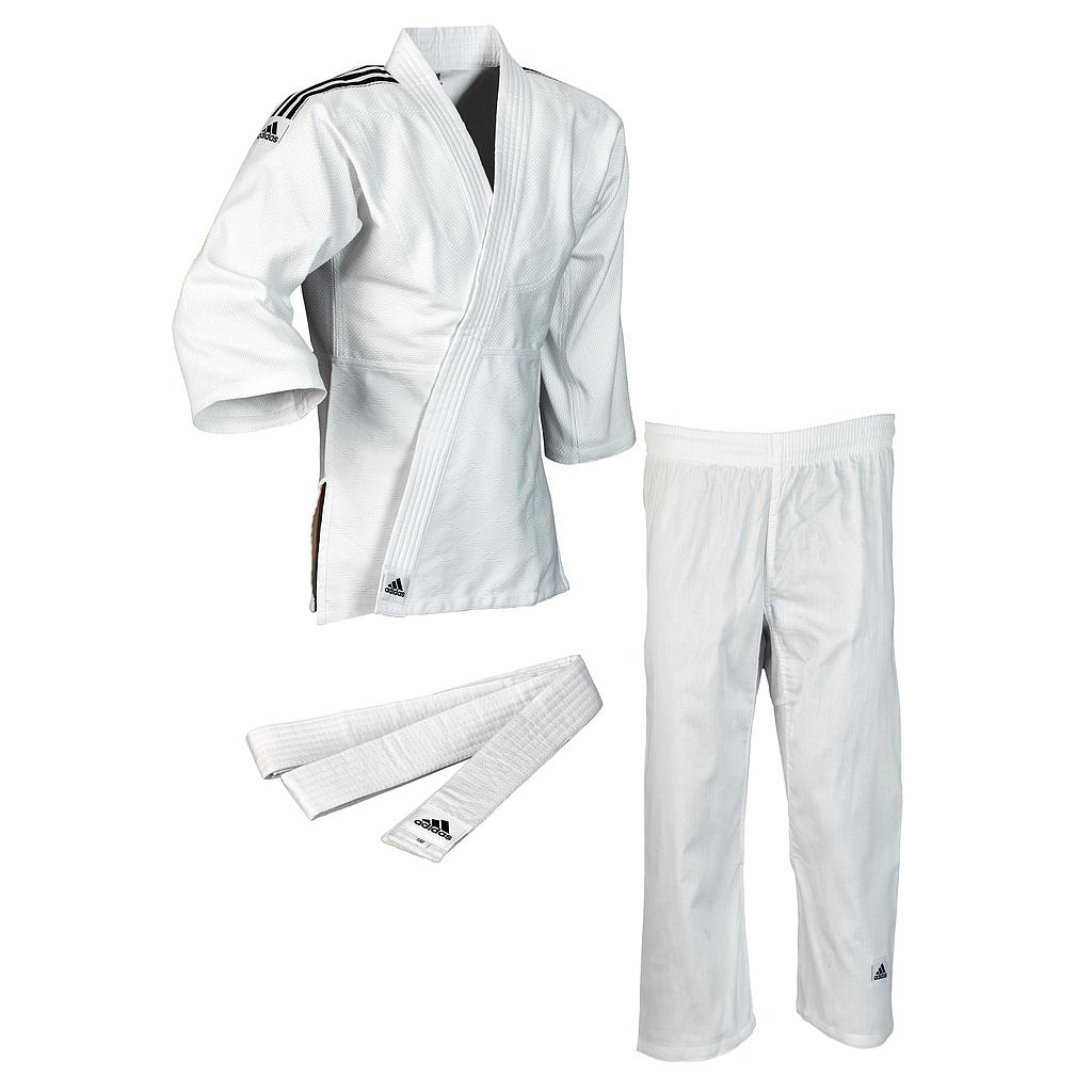 adidas Judoanzug Club J350, weiß/schwarze Streifen