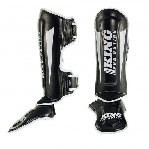 King Pro Boxing Shin Guards Revo, Black-White