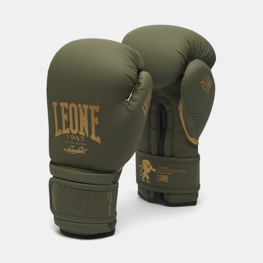 Leone Boxhandschuhe Edition Militärgrün-Gold